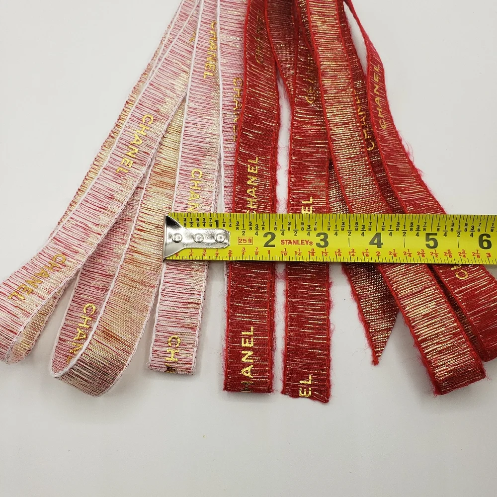Chanel Logo Pink Red Gold Ribbons - Picture 5 of 5